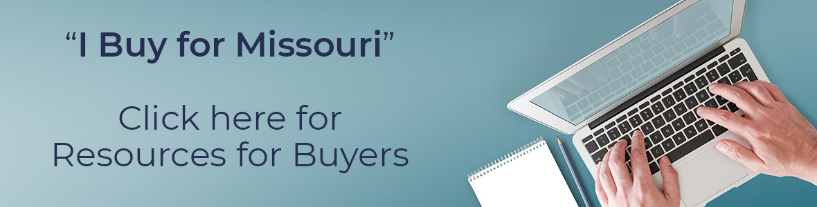 Image with "I Buy for Missouri" promoting Resources for Buyers